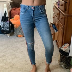 Zara Side Stripe Ankle Jean